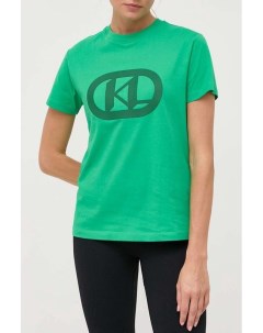 Хлопковая футболка с монограммой бренда Karl lagerfeld