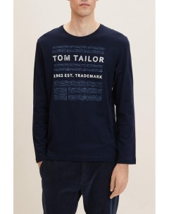 Хлопковый лонгслив с логотипом Tom tailor