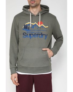 Однотонное худи с принтом Superdry