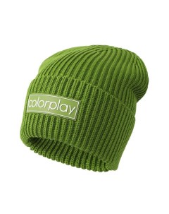 Однотонная шапка бини с логотипом бренда Colorplay