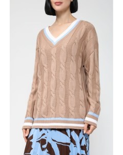 Пуловер с V вырезом и контрастной отделкой Belucci