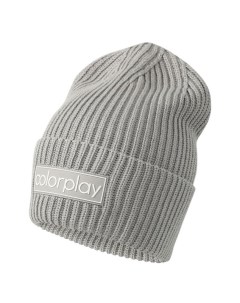 Однотонная шапка бини с логотипом бренда Colorplay