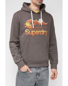 Однотонное худи с принтом Superdry