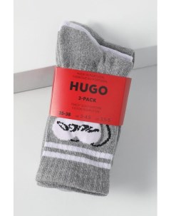 Набор из трех классических носков с принтом Hugo