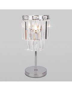Настольная лампа декоративная Elegante 01136 1 хром прозрачный хрусталь Strotskis Eurosvet