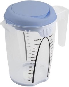 Кувшин мерный для миксера 1,5л пластик. с белой крышкой (Россия) Resto