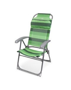 Кресло шезлонг складное металл 40х46х109 см 120 кг 8 положений спинки зеленое К2 З Nika