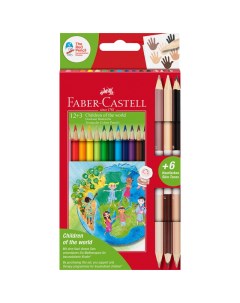 Набор карандашей цветных Faber Castell Дети мира 12 цв трехгран заточ 6цв картон упаковка Faber–сastell