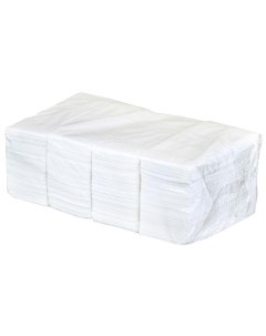 Салфетки бумажные двухслойные 330х330мм белые 1 8 сложение Resto