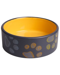 Миска керамическая для собак черная с желтым 420 мл Mr.kranch