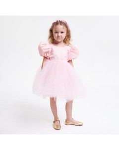Светло розовое платье с рукавами буф Krolly