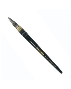 Кисть синтетика 5 круглая Aquarellys 872RO короткая черная ручка с насечками Leonard