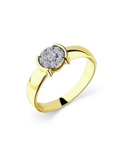 Кольцо с 9 бриллиантами из жёлтого золота Мастер бриллиант