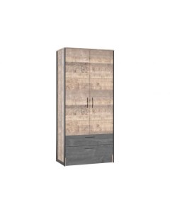 Распашной шкаф Хуго 220 60 см Прямые Серый 100 см Нк-мебель