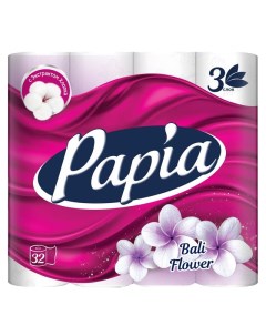 Бумага туалетная Bali Flower 32шт в уп 3 слойные 140 листов парфюмированная Papia