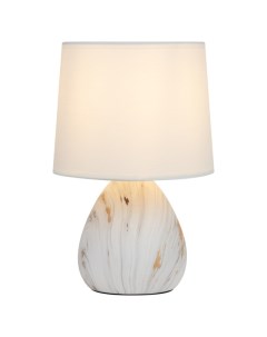 Лампа настольная Damaris E14 40Вт керамика ткань белый Rivoli