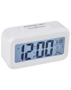 Часы электронные HS 0110 LED с будильником белый Homestar