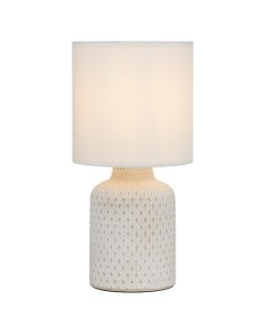 Лампа настольная Sabrina E14 40Вт керамика ткань серый белый Rivoli