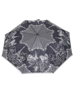 Зонт женский автомат 56см фотосатин черно белый рисунок в асс те Raindrops