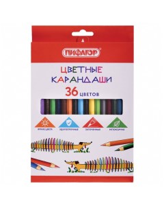 Набор цветных карандашей Веселая такса 36цв Пифагор