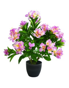 Растение искусственное Азалия в кашпо фиолетовая 65см Грин бэлт
