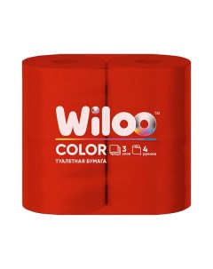 Бумага туалетная Color 4шт в уп 3 слойные 160 листов красная Wiloo