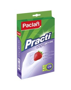 Перчатки Practi виниловые р р L 10шт Paclan
