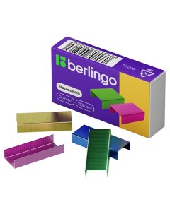 Скобы для степлера 10 цветные 1000шт Berlingo