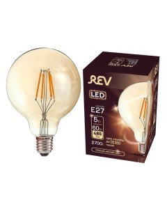 Лампа светодиодная VINTAGE Filament 5Вт E27 2700K 515Лм шар Rev