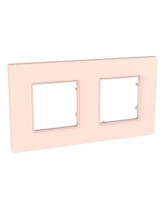 Рамка двухместная QUADRO розовый жемчуг Unica