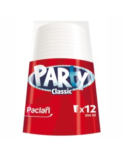 Набор стаканов Party Classic 12шт 200мл пластик прозрачный Paclan
