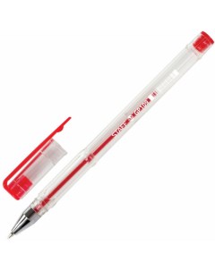 Ручка гелевая Basic gp 789 узел 0 5 мм красная корп прозрач хром детали Staff