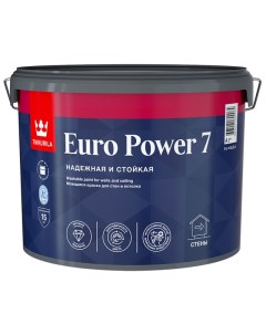 Краска акриловая Euro Power 7 для стен и потолков база А 9л белая арт 700001121 Tikkurila