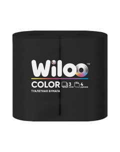 Бумага туалетная Color 4шт в уп 3 слойные 160 листов черная Wiloo