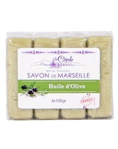 Мыло Savon de Marseille Huile d Olive 4шт 100г La cigale