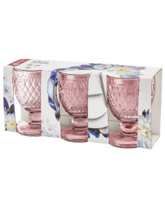 Набор бокалов Veneto розовый 3шт 350мл стекло Apollo