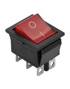 Выключатель с подсветкой 250В 16A красный Duwi