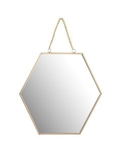 Зеркало подвесное 300х340мм стекло металл золото Koopman