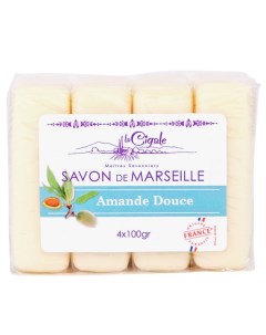 Мыло Savon de Marseille Amande Douce 4шт 100г La cigale