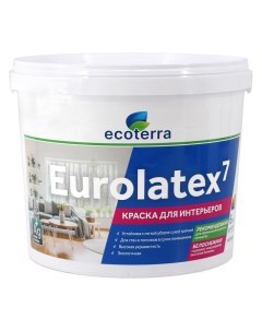 Краска акриловая Eurolatex 7 для стен и потолков 6кг белая арт ЭК000135289 Ecoterra