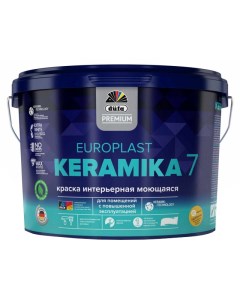 Краска в д Premium EuroPlast Keramika 7 база 1 для стен и потолков 9л белая арт МП00 006966 Dufa