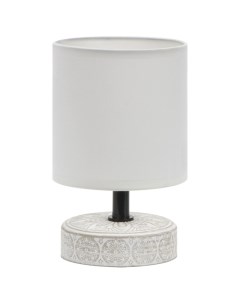 Лампа настольная Eleanor E14 40Вт керамика ткань белый бежевый Rivoli