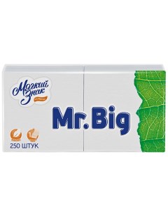 Салфетки Mr Big 1 слойные 24х24см 250шт Мягкий знак
