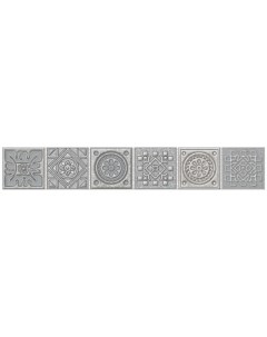 Бордюр настенный 40 5х6 2 GRAZIA Grey Nefertiti мозаика серый Азори
