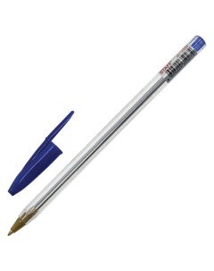 Ручка шариковая Basic Budget BP 0 4 синяя линия письма 0 5 мм с штрихкодом Staff