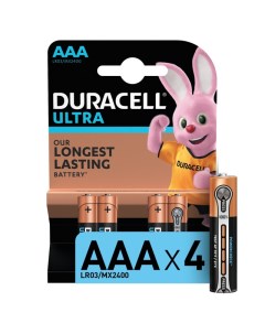 Батарейка LR03 ААА Ultra Power блистер 4шт Duracell