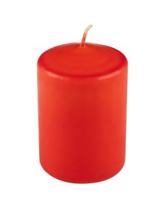 Свеча столбик Deco 8 5х6см красный 12ч г без аромата Волшебная страна