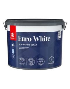 Краска акриловая Euro White для потолка 9л белая арт 700009612 Tikkurila