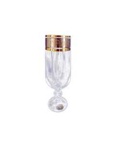 Набор бокалов Клаудия панто платина золото 6шт 180мл шампанское стекло Crystalex