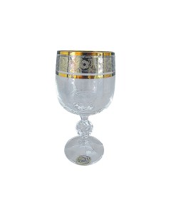 Набор бокалов Клаудия панто платина золото 6шт 190мл вино стекло Crystalex